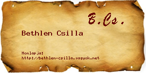 Bethlen Csilla névjegykártya